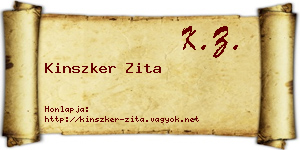 Kinszker Zita névjegykártya