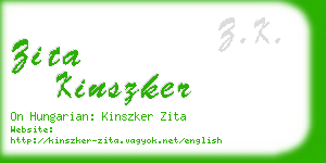 zita kinszker business card